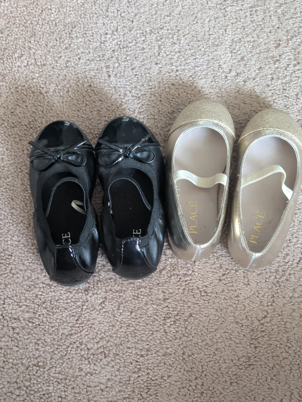 The Children's Place Girls' Dress Ballet Flats - Gold and Black